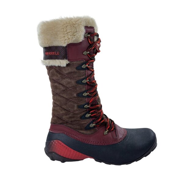 Merrell Winterbelle Peak Waterproof Insulated Boots Women Size 11 Mahogany - Picture 3 of 9